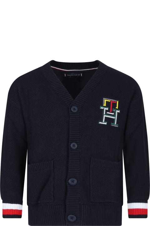 Tommy Hilfiger Sweaters & Sweatshirts for Boys Tommy Hilfiger Blue Cardigan For Boy With Logo