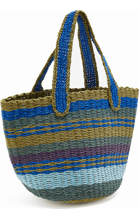 Malìparmi for Women Malìparmi Shopping Bag In Hand-woven Multicolored Raffia