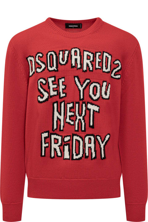 Fleeces & Tracksuits for Men Dsquared2 Jacquard Sweater