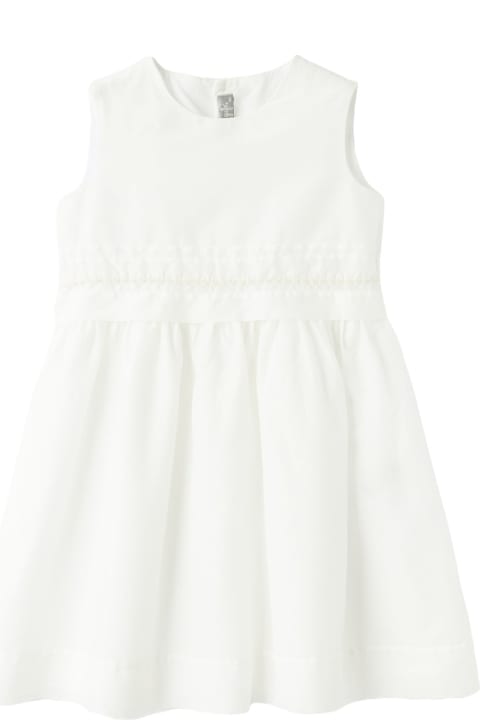 ガールズ ワンピース＆ドレス Il Gufo Sleeveless Dress In White Cotton Voile