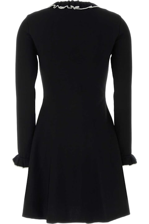 Valentino Garavani Black Viscose Blend Mini Dress