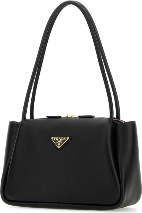 ウィメンズ Pradaのトートバッグ Prada Black Leather Medium Handbag