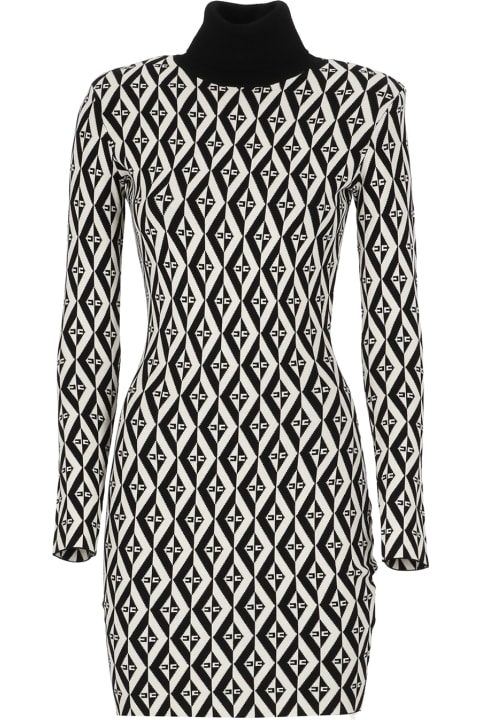 Elisabetta Franchi for Women Elisabetta Franchi Rhombus-patterned Knit Minidress