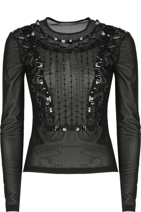 Alberta Ferretti سترات صوف وبدل رياضية لـ السيدات Alberta Ferretti Black Nylon Top