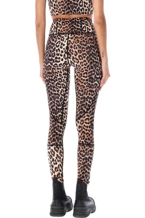 Ganni Pants & Shorts for Women Ganni Leopard High-waisted Leggings