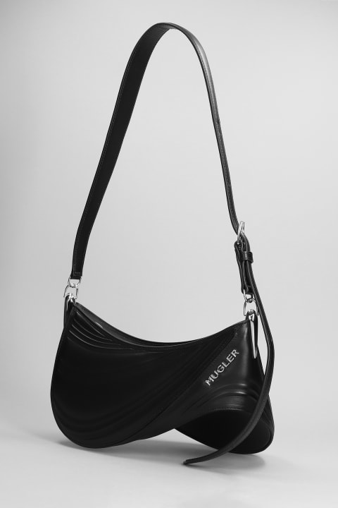 Mugler for Women Mugler Shoulder Bag In Black Leather