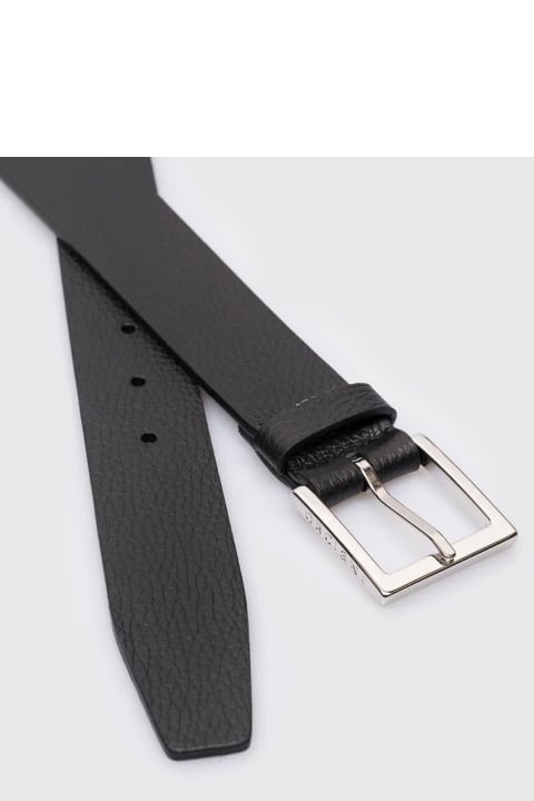 Belts for Men Orciani Black Leather Belt