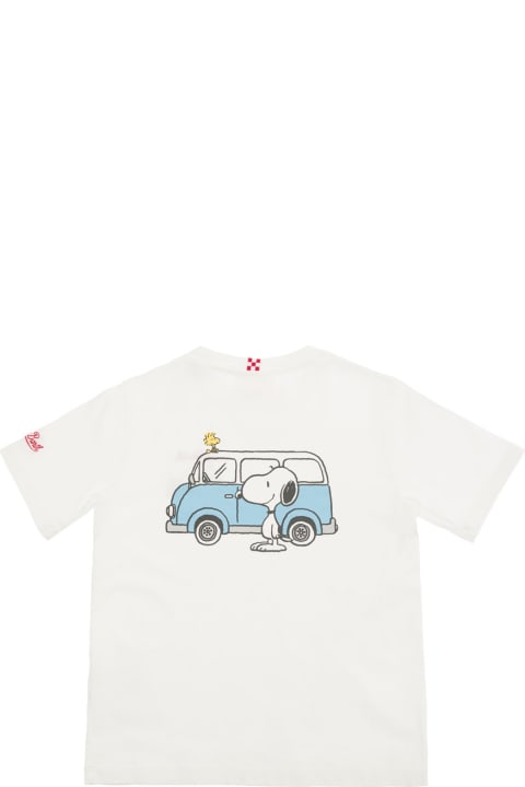 Fashion for Kids MC2 Saint Barth White T-shirt With Snoopy Van Print In Jersey Boy