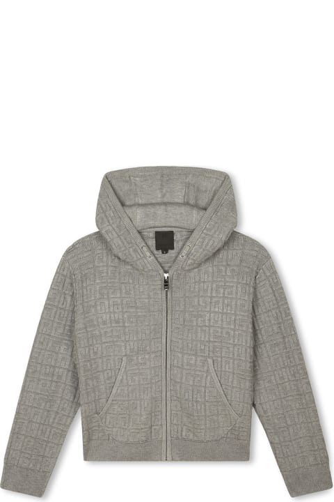Givenchy for Kids Givenchy Grey Cardigan With Zip And 4g Motif