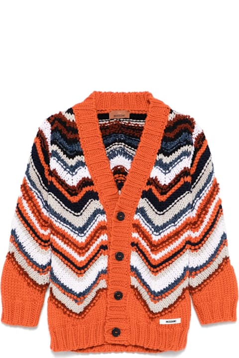 Missoni Kids لـ Men Missoni Kids Cardigan Con Motivo A Zigzag