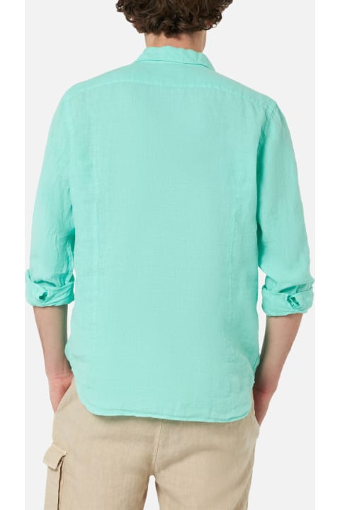 أدوات منزلية MC2 Saint Barth Man Mint Green Linen Shirt Pamplona