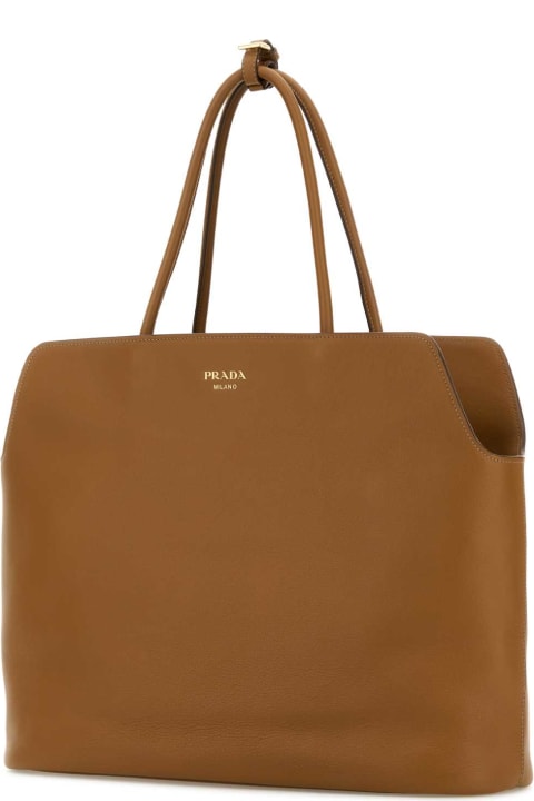 Totes for Women Prada Caramel Leather Shopping Bag