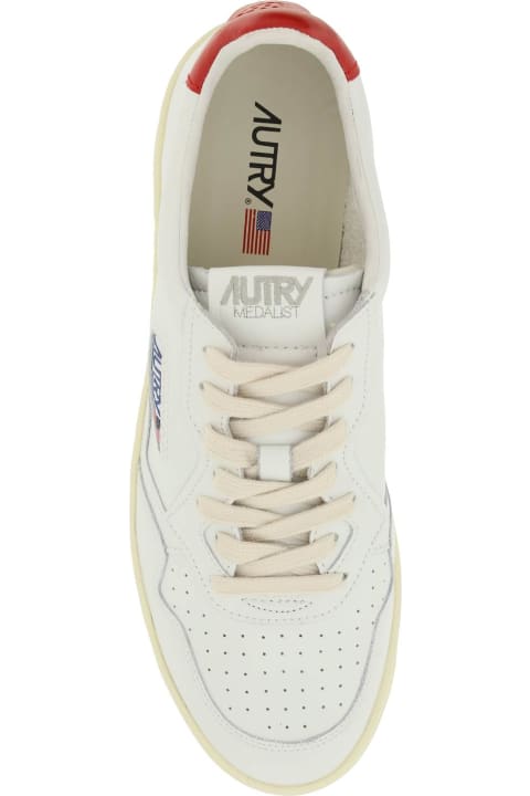 Sneakers for Men Autry Medalist Low Sneakers In White And Red Leather