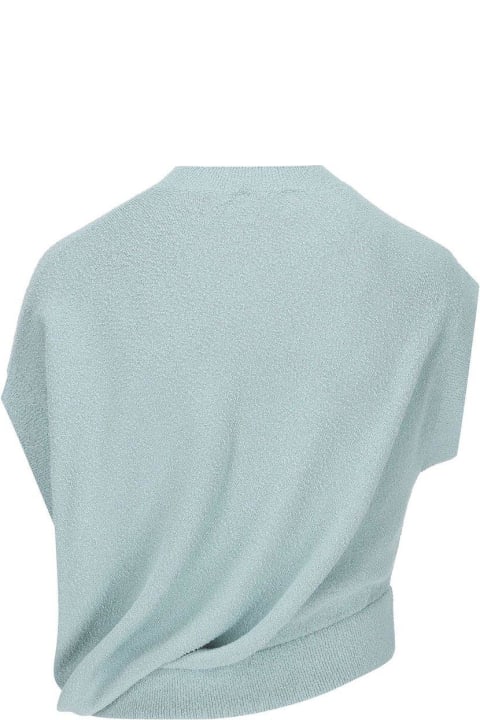 Fendi Sweaters for Women Fendi Asymmetric Hem Cape-sleeved Crewneck Jumper