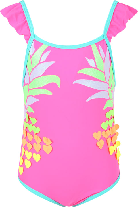Billieblush for Kids Billieblush Fuchsia Swimsuit For Girl With Hearts