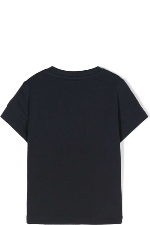 Sale for Kids Moncler Black Crewneck T-shirt With Logo Print In Stretch Cotton Baby