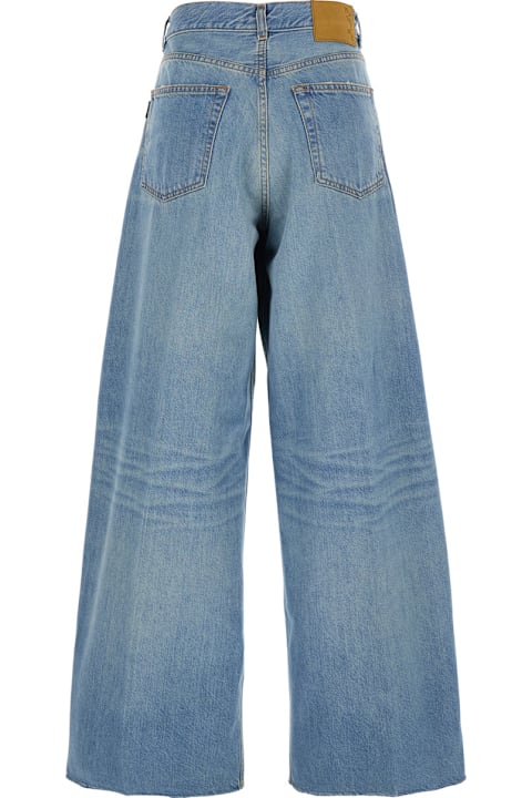 أدوات منزلية Haikure Blue Five Pocket Jeans With Logo Patch On The Back In Denim Woman