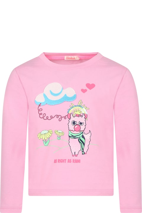 Billieblush Topwear for Girls Billieblush Pink T-shirt For Girl With Logo