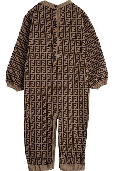 خصم على رُضع بنات Fendi Jersey Ff Onesie