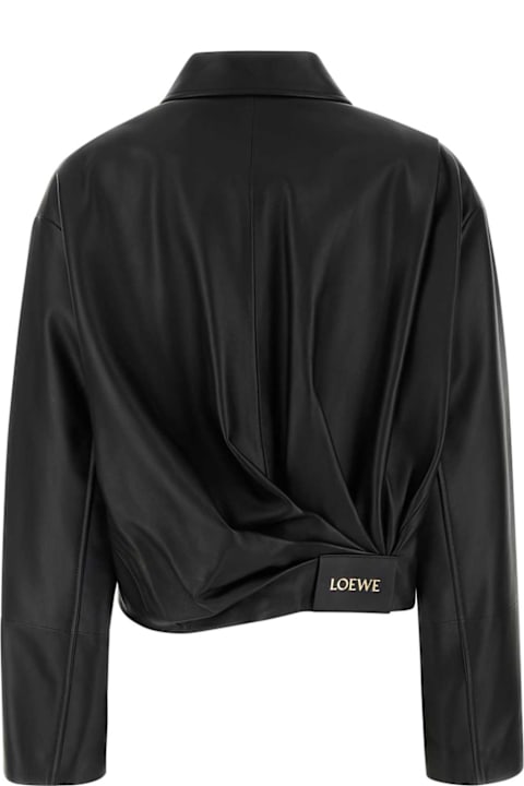 Coats & Jackets for Women Loewe Black Leather Jacket