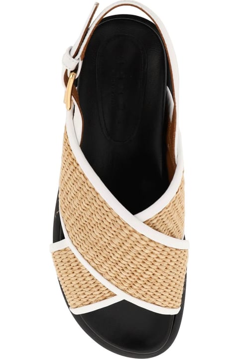 Marni Sandals for Women Marni Raffia And Leather Criss-cross Fussbett Sandal
