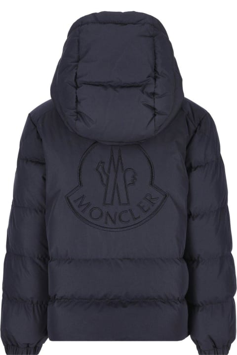Coats & Jackets for Baby Girls Moncler Logo Embroidered Hooded Padded Jacket