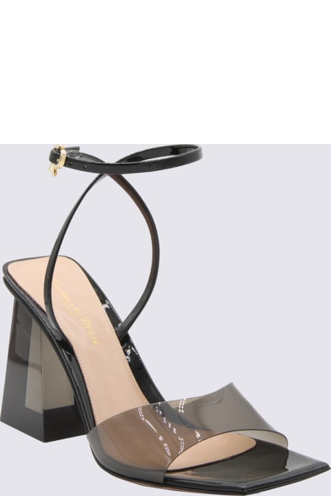 Fashion for Women Gianvito Rossi Fume' And Black Leather Cosmic Sandals