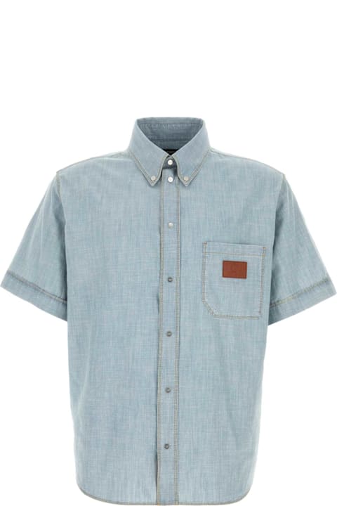 Fashion for Men Fendi Light Blue Chambray Shirt
