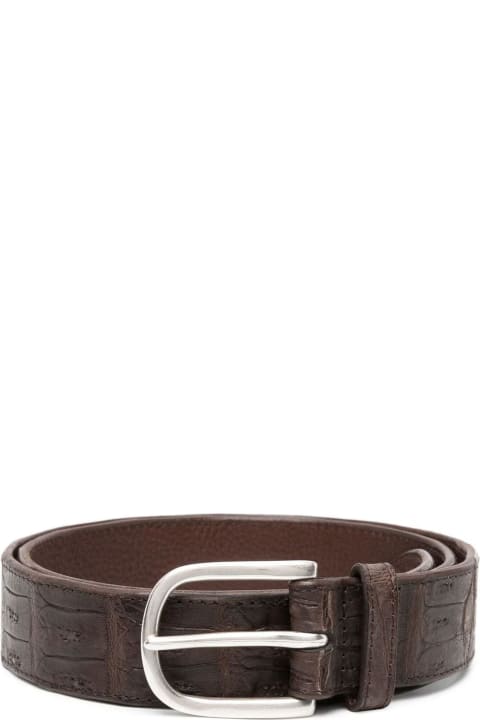 Belts for Men Orciani Cocco Coda Color Classic Crocodile Leather Belt