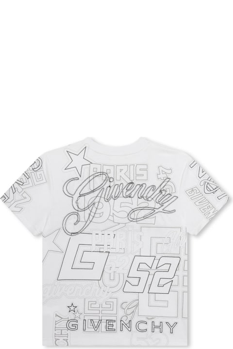 Givenchy for Kids Givenchy White T-shirt With All-over Print