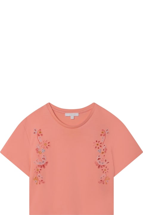 Topwear for Girls Chloé Broderie Anglaise Lace T-shirt