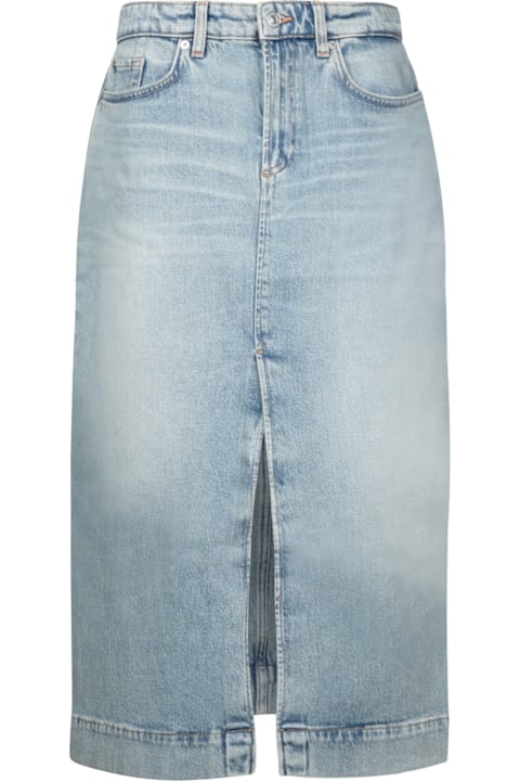 7 For All Mankind Clothing for Women 7 For All Mankind Amber Light Blue Denim Skirt