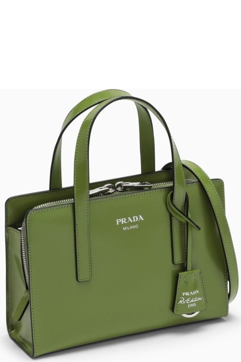 Prada Totes for Women Prada Green Mini Re-edition 1995 In Brushed Leather
