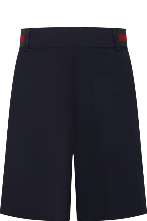 Gucci for Kids Gucci Blue Shorts For Boy With Double G