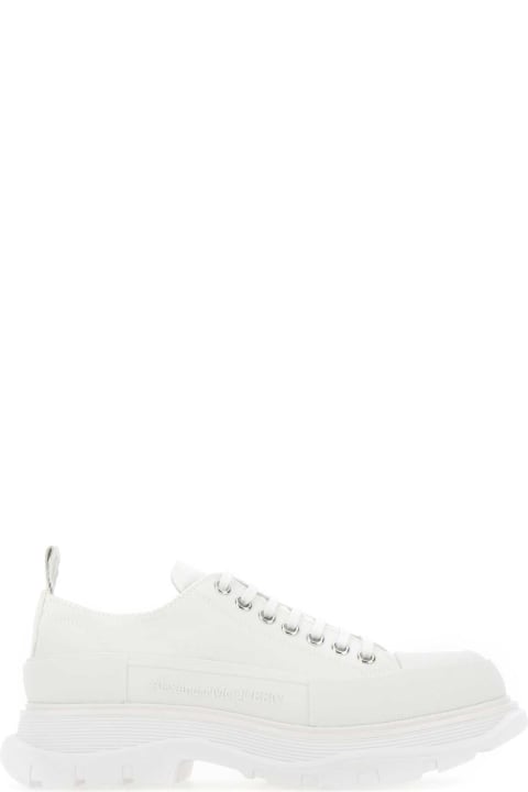 Fashion for Men Alexander McQueen White Canvas Tread Slick Sneakers