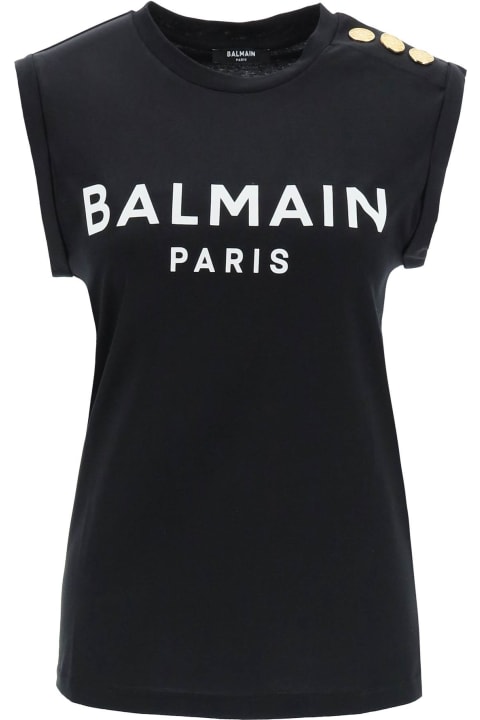 Balmain Topwear for Women Balmain Logo Top With Embossed Buttons