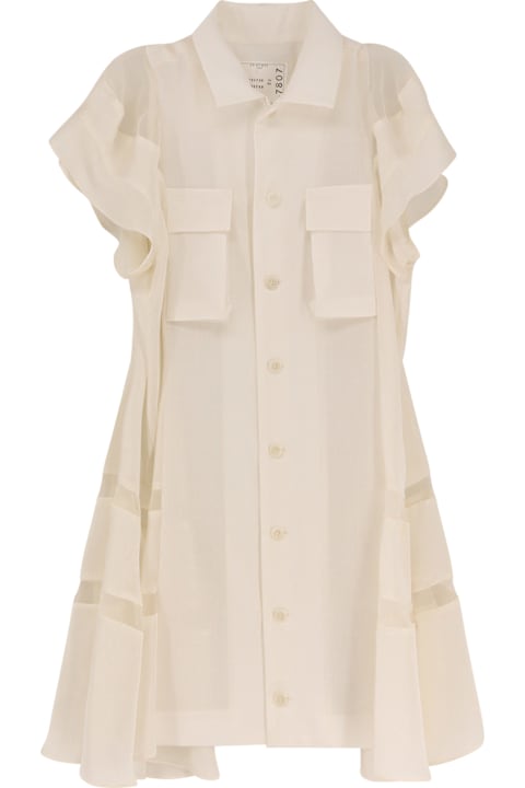 Sacai for Women Sacai Chemisier Dress With Voile And Satin Inserts