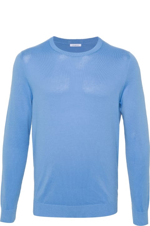 Malo for Men Malo Light Blue Crew-neck Sweater In Cotton