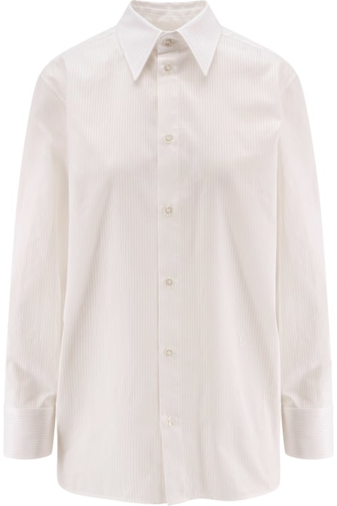 Saint Laurent Topwear for Women Saint Laurent Certified Cotton Shirt With Cassandre Embroidery