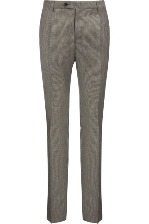 أدوات منزلية PT Torino Super Slim Pied De Poule Wool Trousers