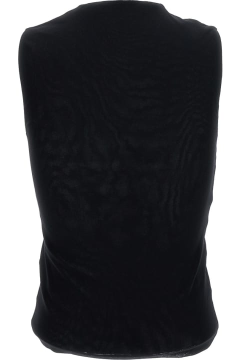 Philosophy di Lorenzo Serafini Topwear for Women Philosophy di Lorenzo Serafini Black Sleeveless Top With Round Neck In Stretch Fabric Woman