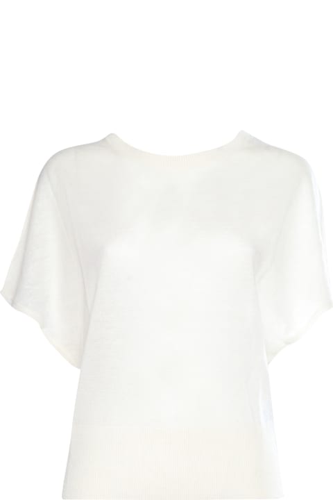 Ballantyne Topwear for Women Ballantyne White Linen Sweater