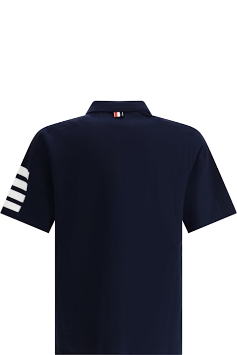 Thom Browne Topwear for Men Thom Browne 'mini Collar' Navy Cotton T-shirt