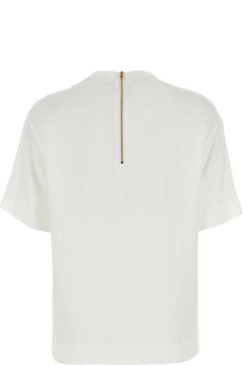Moschino Topwear for Women Moschino White Crepe T-shirt