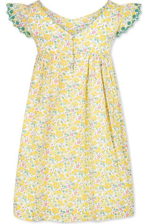 Homeware Bonpoint Yellow Dress For Girl With Floral Print