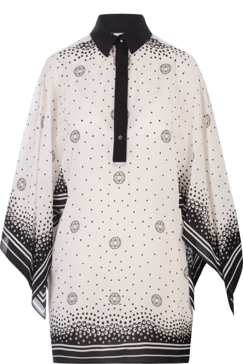 Elie Saab Jumpsuits for Women Elie Saab Moon Printed Silk Short Dress In White And Black