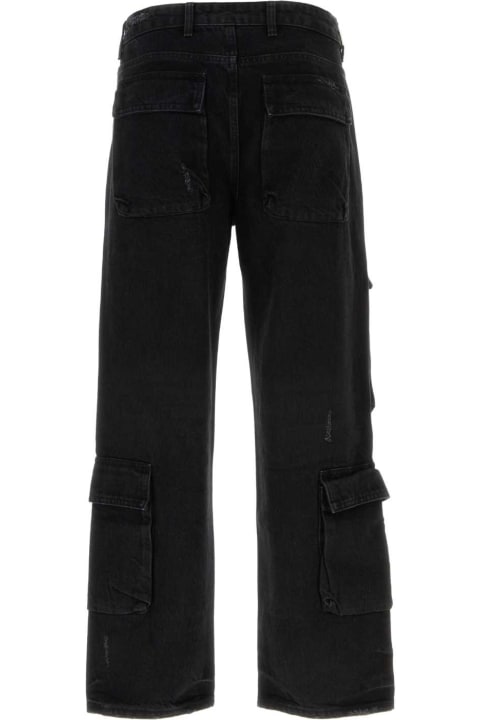 メンズ REPRESENTのデニム REPRESENT Black Denim Cargo Jeans