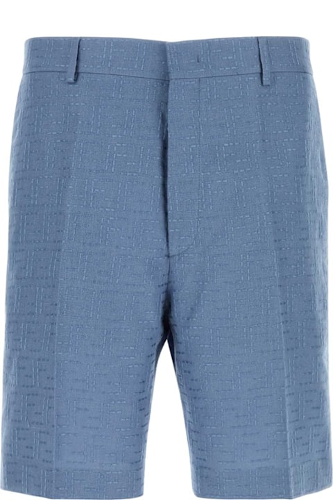 Fashion for Men Fendi Cerulean Blue Linen Blend Bermuda Shorts