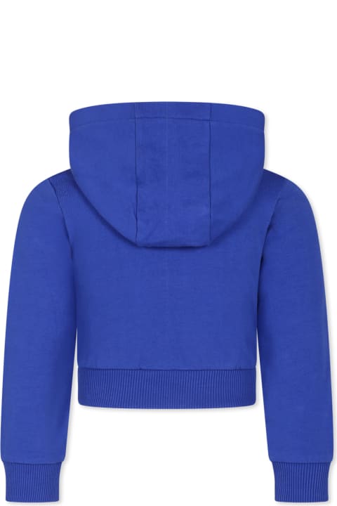 Balmain Sweaters & Sweatshirts for Girls Balmain Light Blue Crop Sweatshirt For Girl With Logo