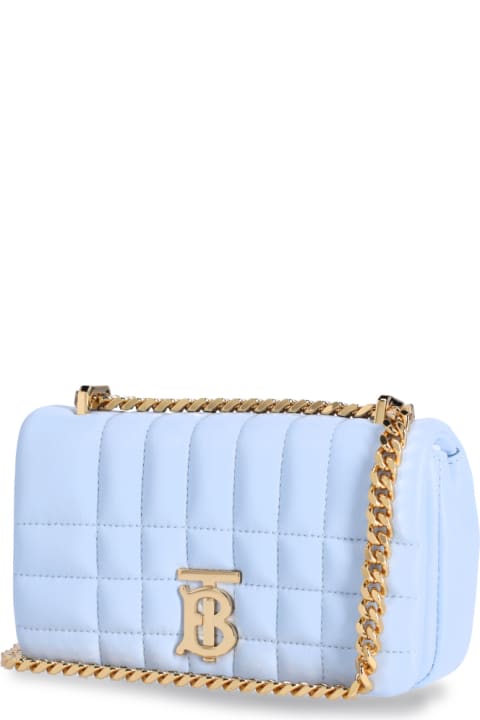 Burberry Shoulder Bags for Women Burberry Light Blue Leather Mini Lola Shoulder Bag